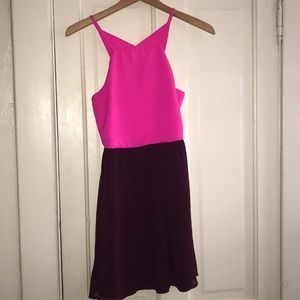 Sugarlips hot pink and burgundy dress